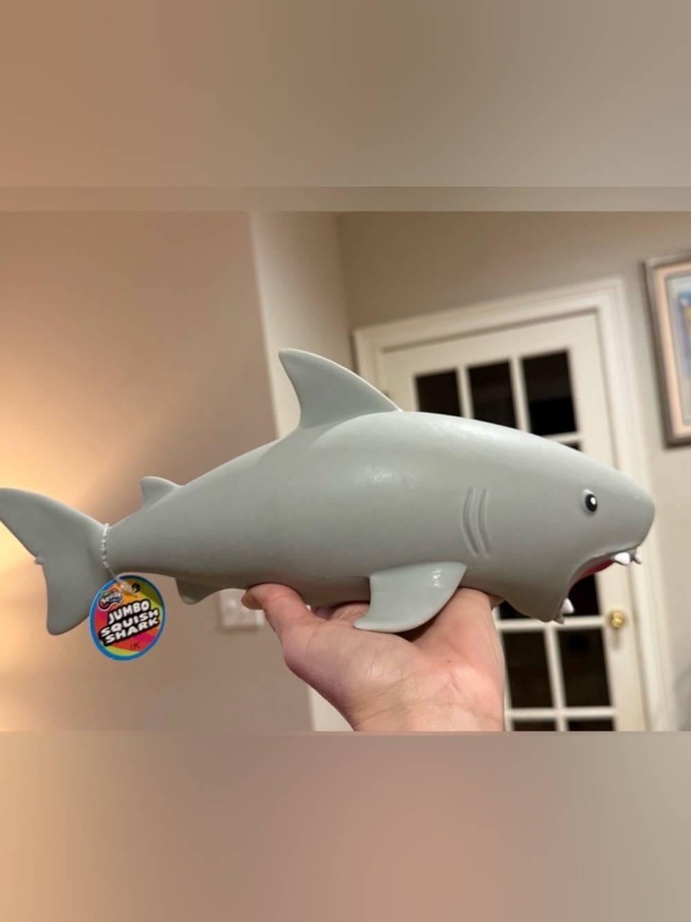 Irre-Squish-tible Jumbo Squish Shark Plush Toy - Gray